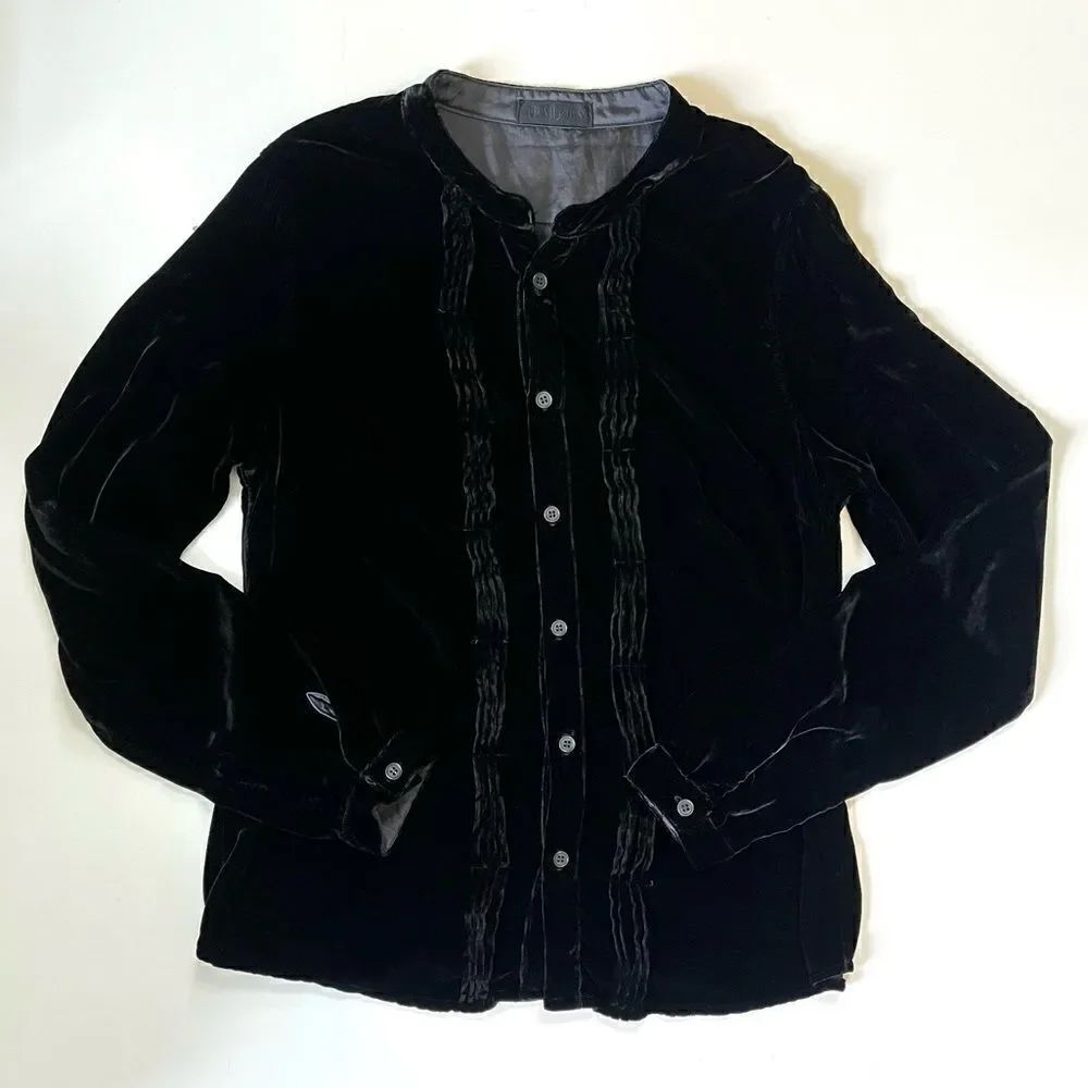 CP Shades Velvet Rayon Silk Button Down Small